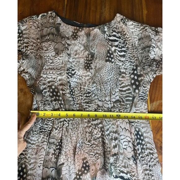 Rag and Bone 100% Silk Dalmeny Feather Print Dress Size 6 - Picture 11 of 13